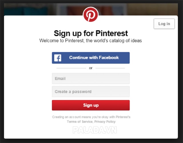 Đăng ký tài khoản Pinterest mới