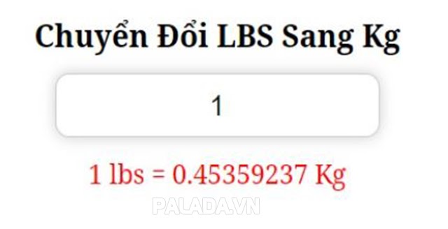 Công thức chuyển đổi LBS sang kg