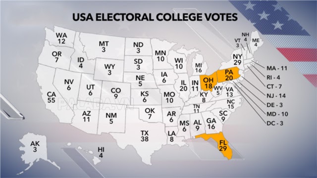 Số lượng đại cử tri tại các bang của Mỹ