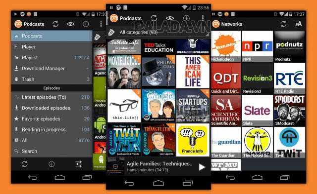 Ứng dụng Podcast Addict trên Android