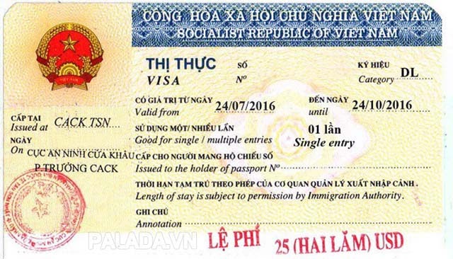 Thị thực dành cho người nước ngoài đến Việt Nam du lịch