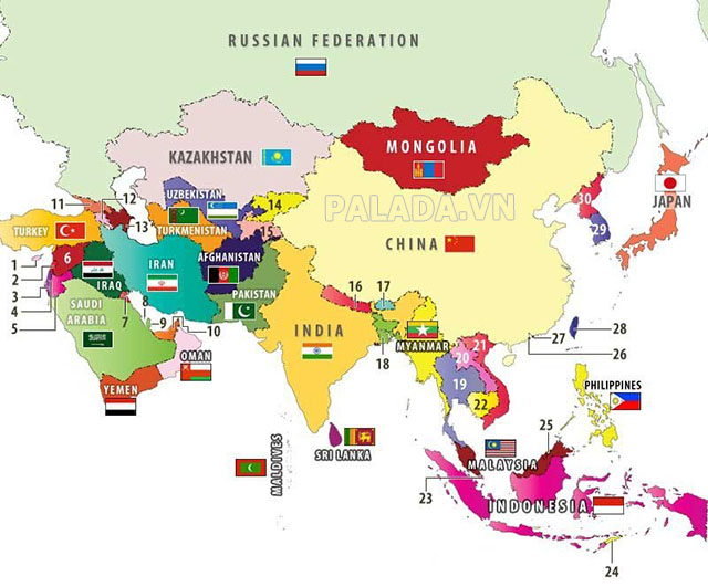 Châu Á - châu lục có diện tích lớn nhất thế giới