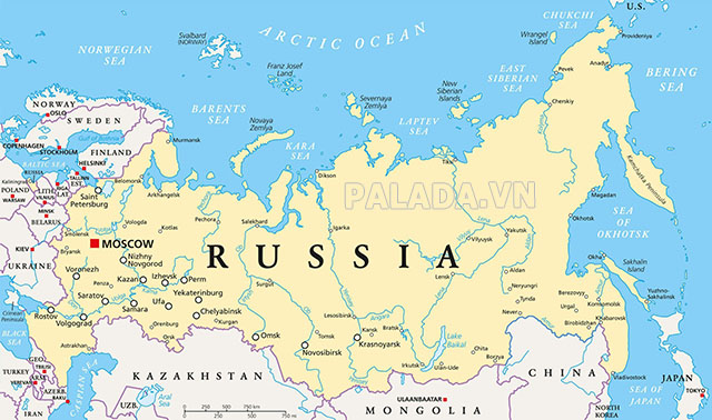 Nga chiếm tới 30% diện tích lãnh thổ toàn châu Á