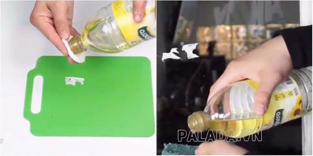 Cách tẩy vết băng dính trên đồ nhựa bằng dầu ăn
