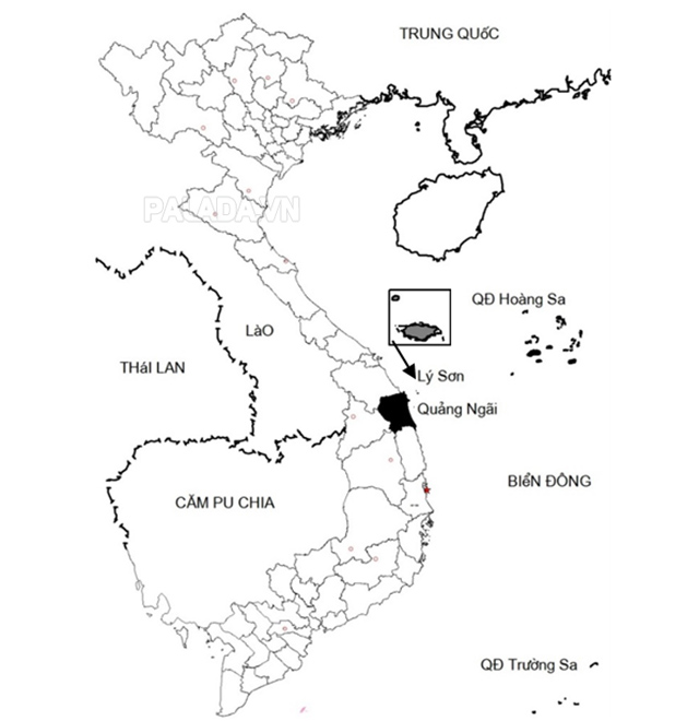 Vị trí đảo Lý Sơn trên bản đồ