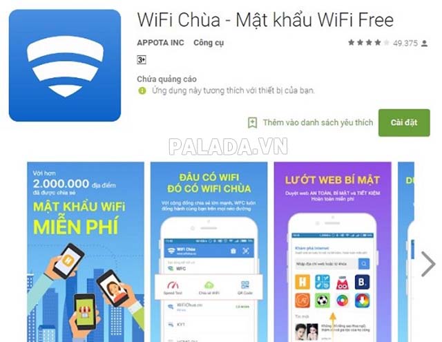 Ứng dụng câu trộm wifi có pass Wifi chùa