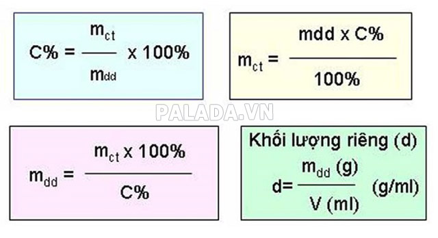 Công thức hóa học có liên quan đến m nhỏ và M lớn