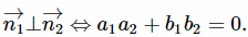 Hệ quả (điều kiện để hai vectơ vuông góc)