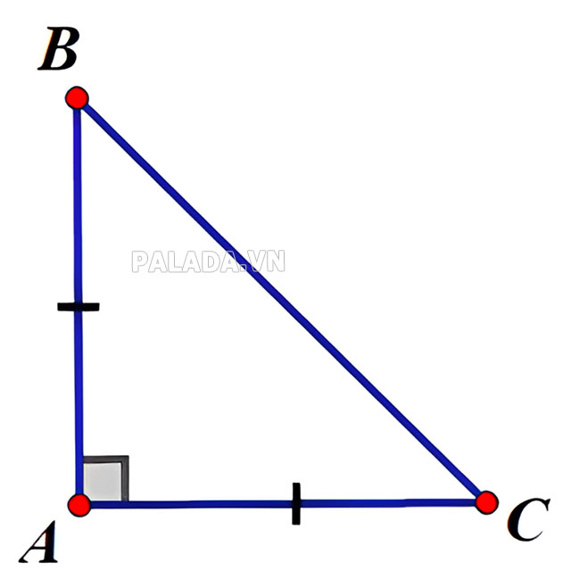 Công thức tính cạnh huyền trong tam giác vuông cân