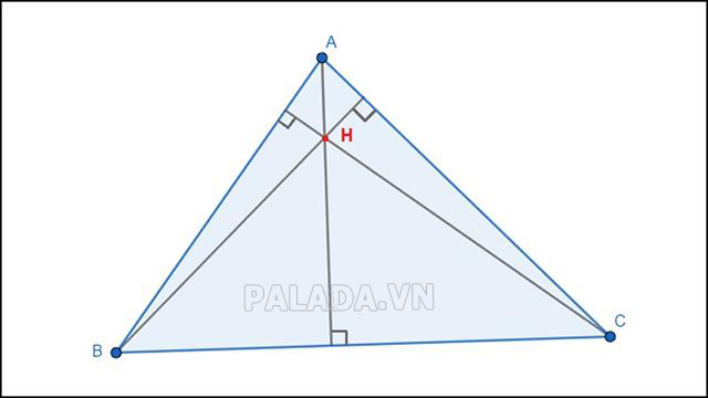 Trực tâm tam giác nhọn là ở miền trong tam giác