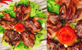 Chim cút roti nước dừa màu sắc đẹp mắt