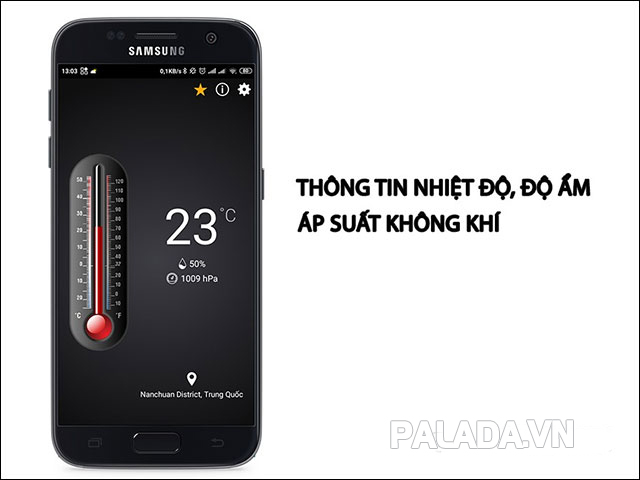 Những thông tin được tích hợp khi đo nhiệt độ không khí trên điện thoại