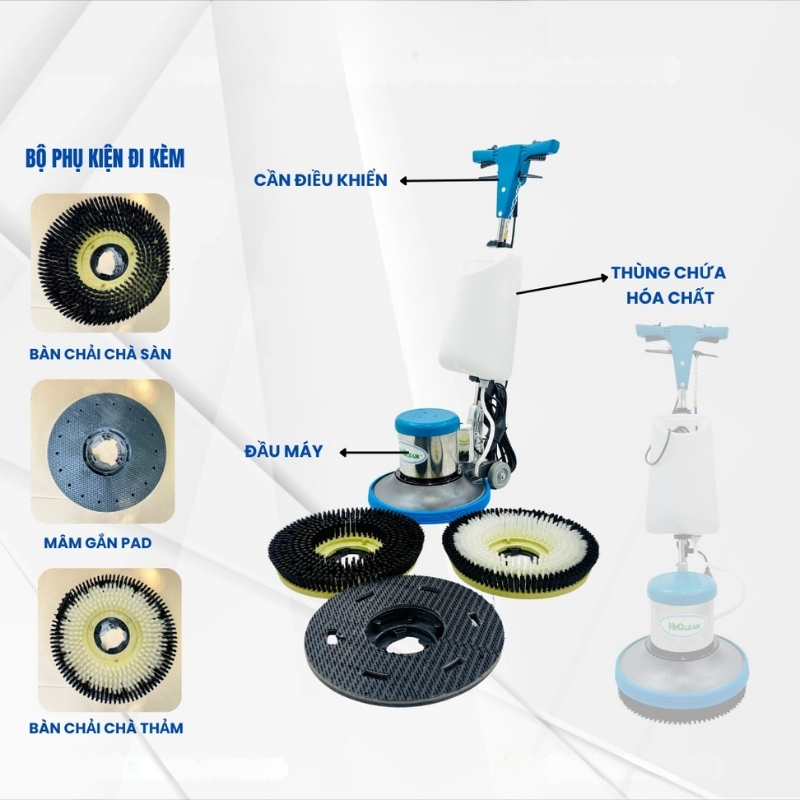 Hiclean HC 175 là dòng máy sở hữu bộ phụ kiện đa dạng