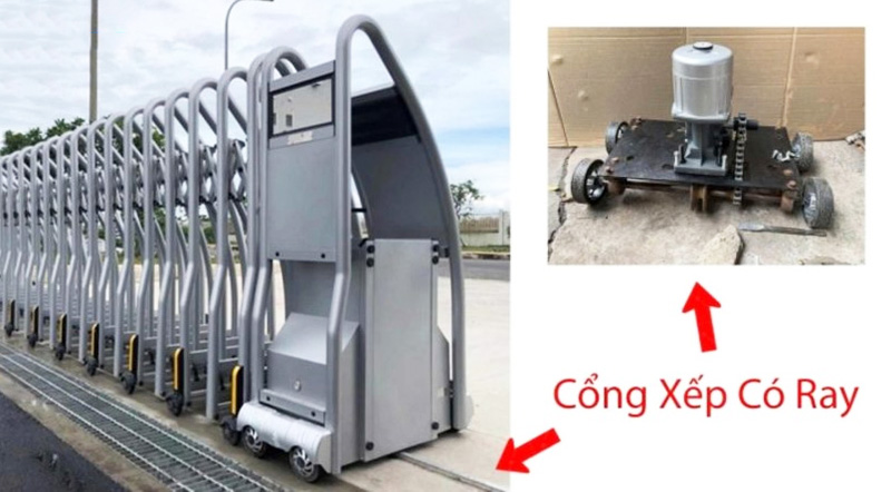 Loại cổng lùa xếp có ray