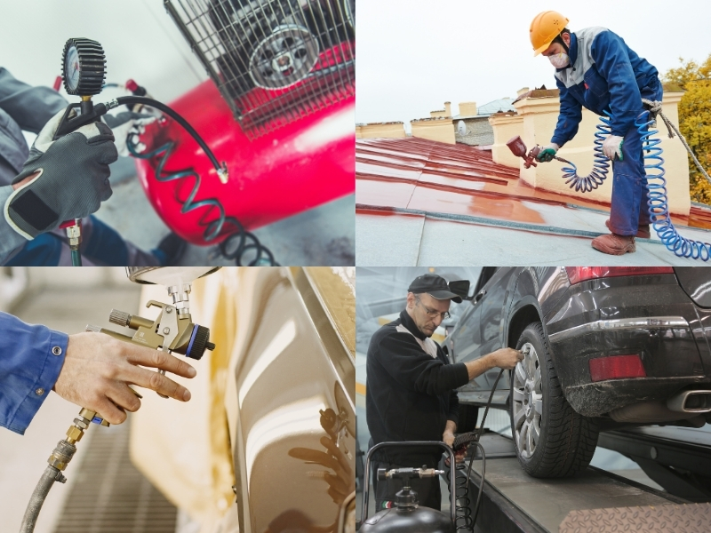 Dùng máy nén khí 1 cấp đối với những công việc dân dụng